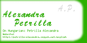 alexandra petrilla business card